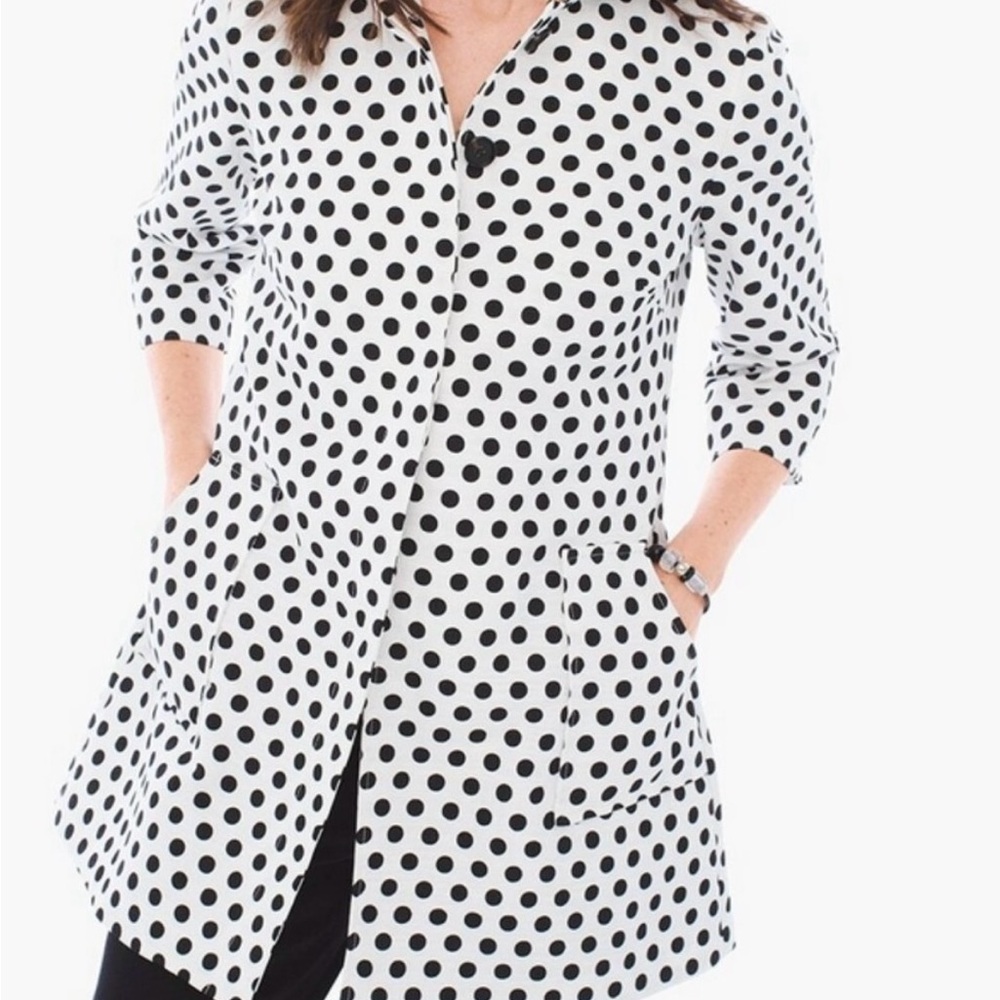 CHICOS Dot Jacquard Jacket Sz.2 (med/large) EUC